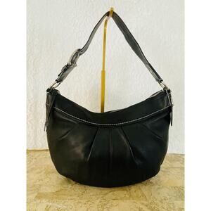 Coach large Ergo Pleated hobo/soho black Leather Shoulder Bag F13732